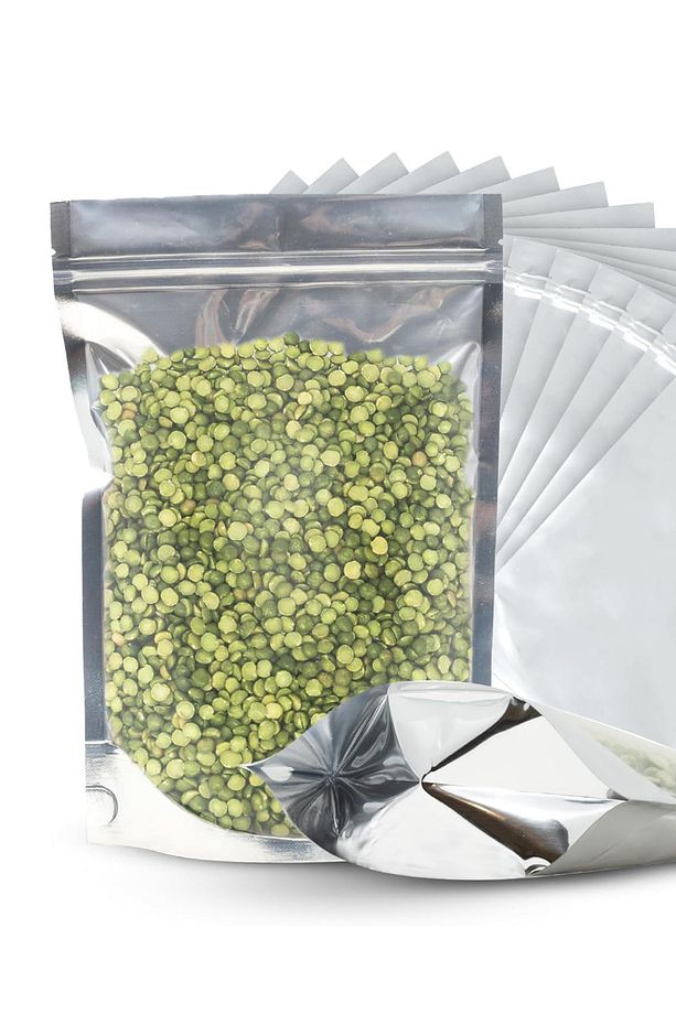 20 Adet 13x22 Gıda Uyumlu Kilitli Şeffaf Metalize Doypack Poşet Çok Amaçlı Saklama Poşeti - 7