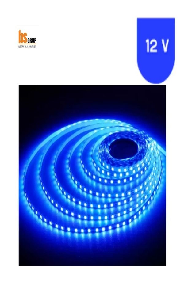 MAVİ Renk Yapışkanlı Iç Mekan Rulo Işıklı Şerit Led TRAFOSUZ - 1