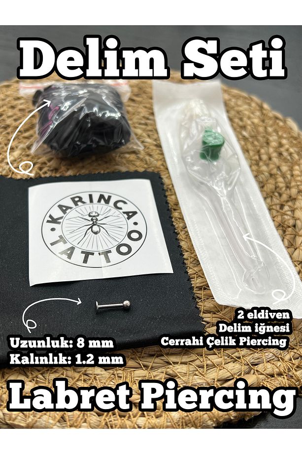 Kulak Tragus Dudak Snake Bites Conch Helix Labret Piercing Delim Seti Iğne Piercing Set - 2