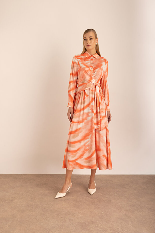 Rochie din satin cu model - 4