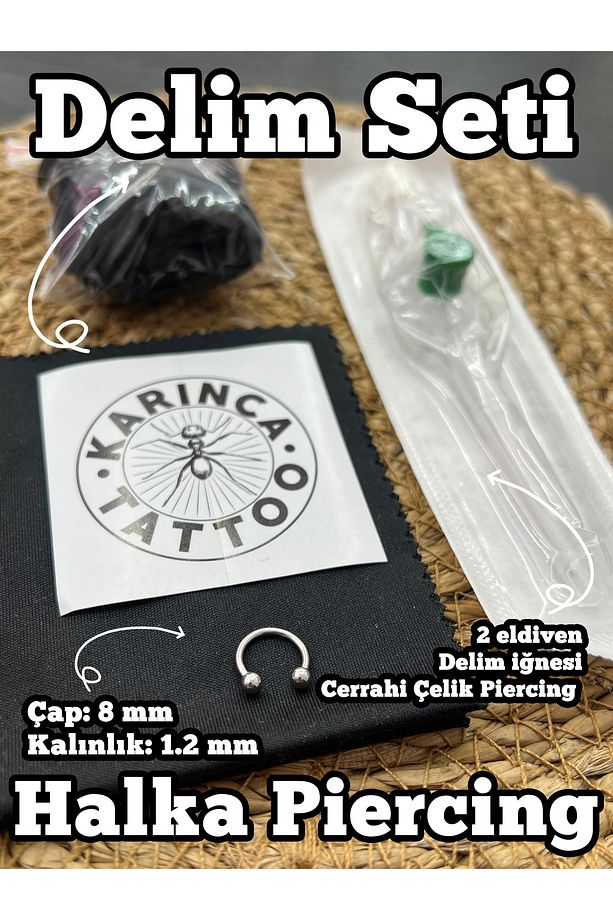 Halka Kulak Tragus Smiley Dudak Forward Helix Snake Bites Septum Piercing Delim Seti Iğne Set - 1