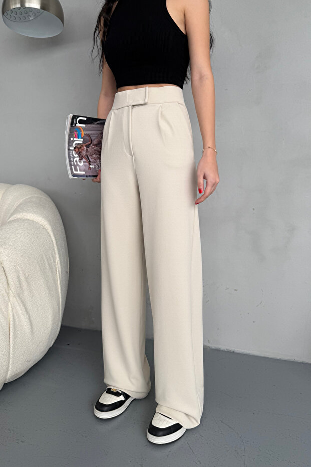 Women's Lycra Velcro Closure Wide Leg Palazzo Pants