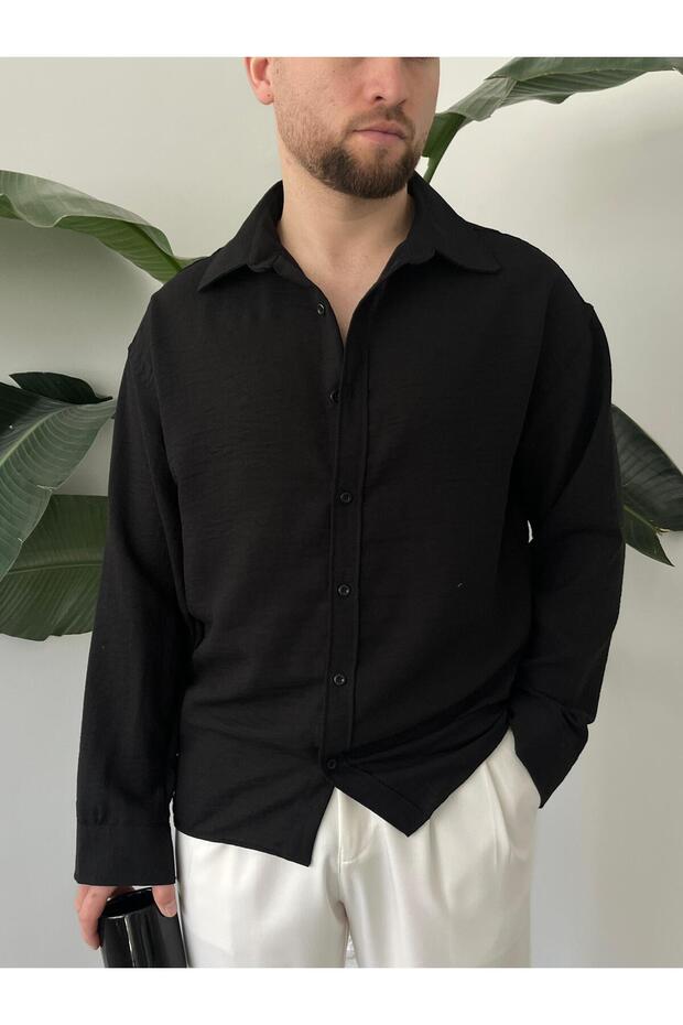 Keten Oversize Gömlek - 4