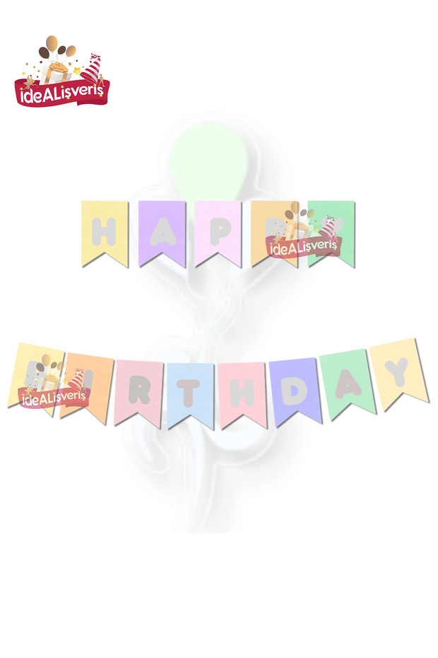Happy Birthday Silver Leaf Banner Birthday Lettering