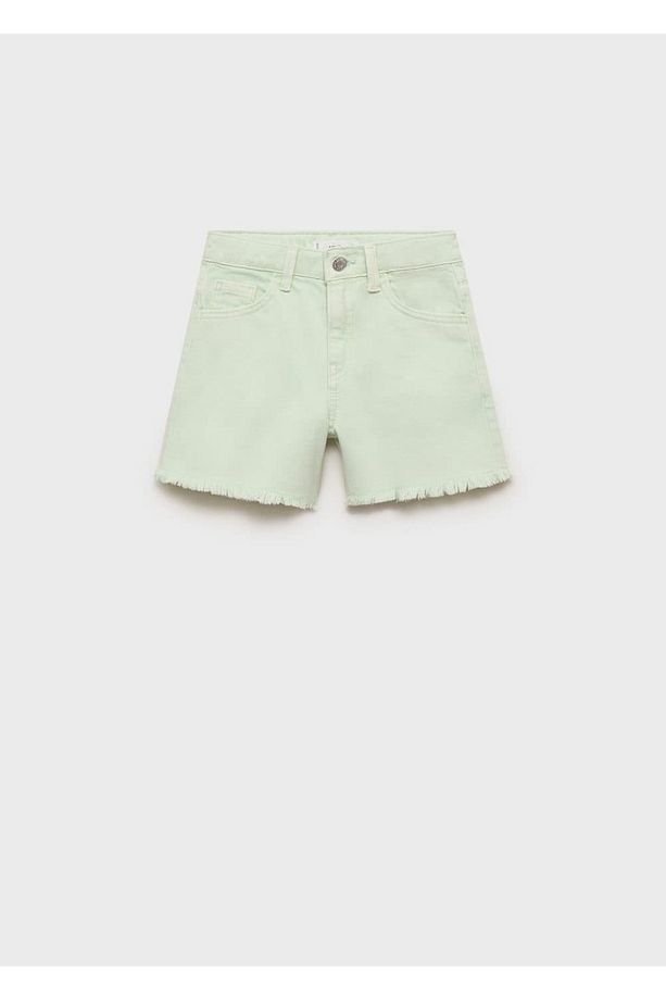 Paçaları dikişsiz denim şort - 1