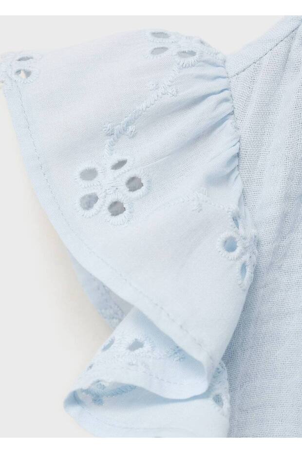 Fırfırlı ve işlemeli elbise - 6