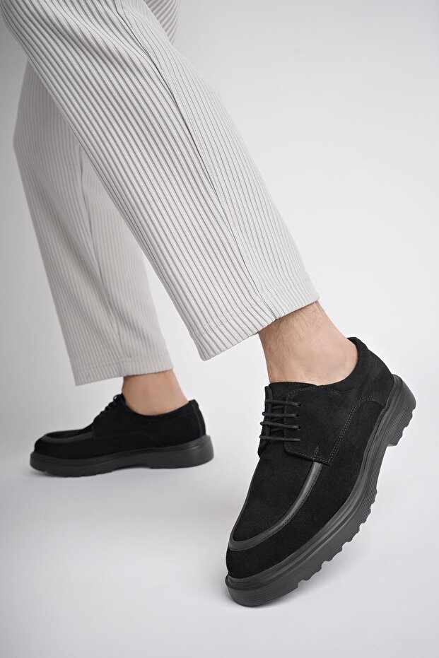 Samuel garantált - valódi bőr ortopéd férfi cipő kényelmes vastag talp - 3