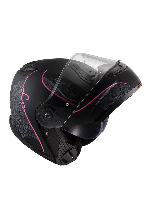 Strobe 2 Çene Açılır Kask Lux Mat Siyah-pembe - 5