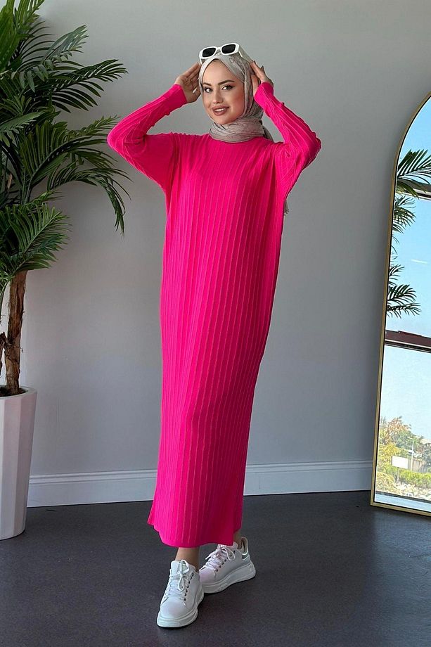 Nur Merserize Elbise Pembe - 2