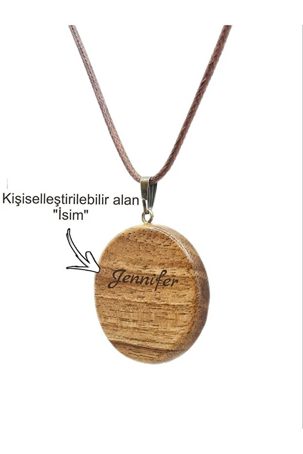 Yin Yang El Yapımı Ahşap Kolye, Yin Yang, Ying Yang, Hint, Hindu, Budist, Isme Özel, Kişiye Özel - 3