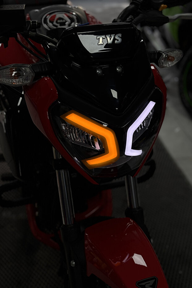Single Orange Left Headlight Film Sticker Label for Tvs Raider Daytime Led