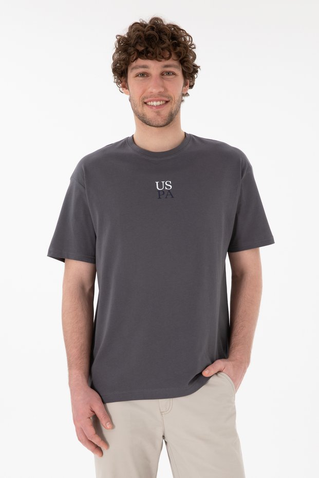 Men's Comfort Fit Crew Neck Anthracite T-Shirt 50306450-VR006
