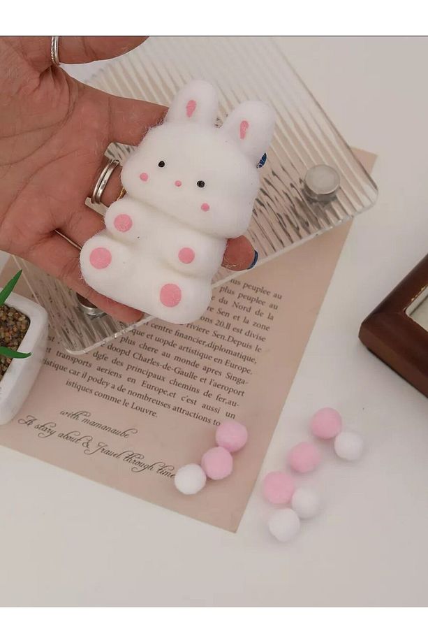 Sevimli ayıcık tüylü sukuşi   Taba squishy stres oyuncak - 5