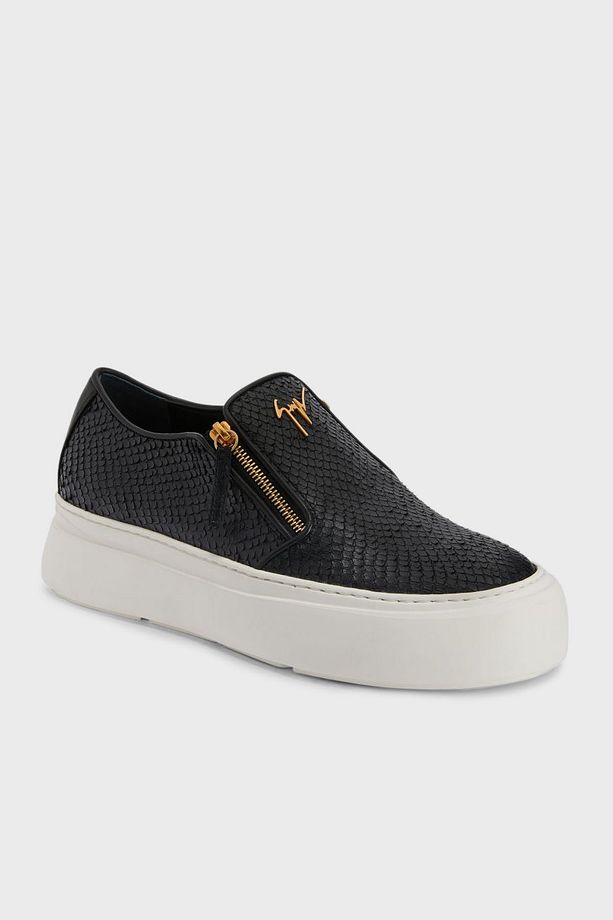 Hakiki Deri Logolu Kalın Tabanlı Sneaker Ayakkabı Erkek AYAKKABI EU40010 - 2