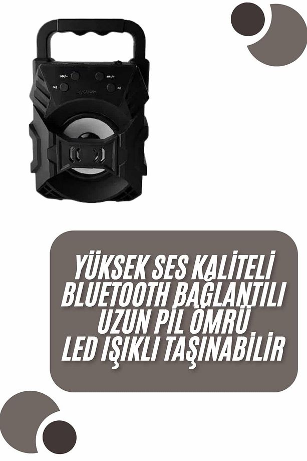 FM Kablosuz Bluetooth Hoparlör Ses Bombası RGB Işıklı Taşınabilir Yüksek Ses Kaliteli - 2