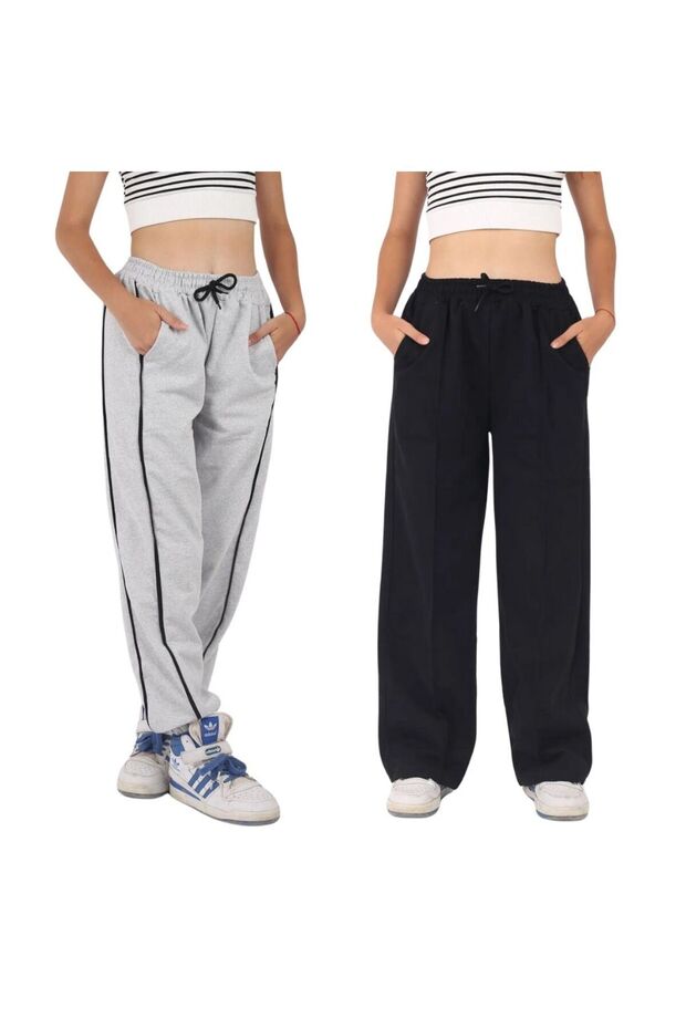 Girl's two-piece bottom with tube leg and intermediate belt