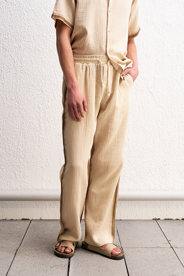 بنطال بني بتأثير الحواف - 5