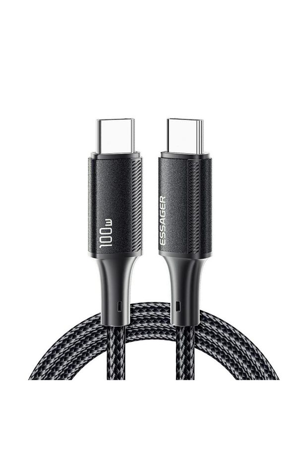 E-marker Çipli 0.25cm 100w Type C To Type C Şarj Kablosu 480mbps Veri Aktarım Şarj Akım Koru - 1