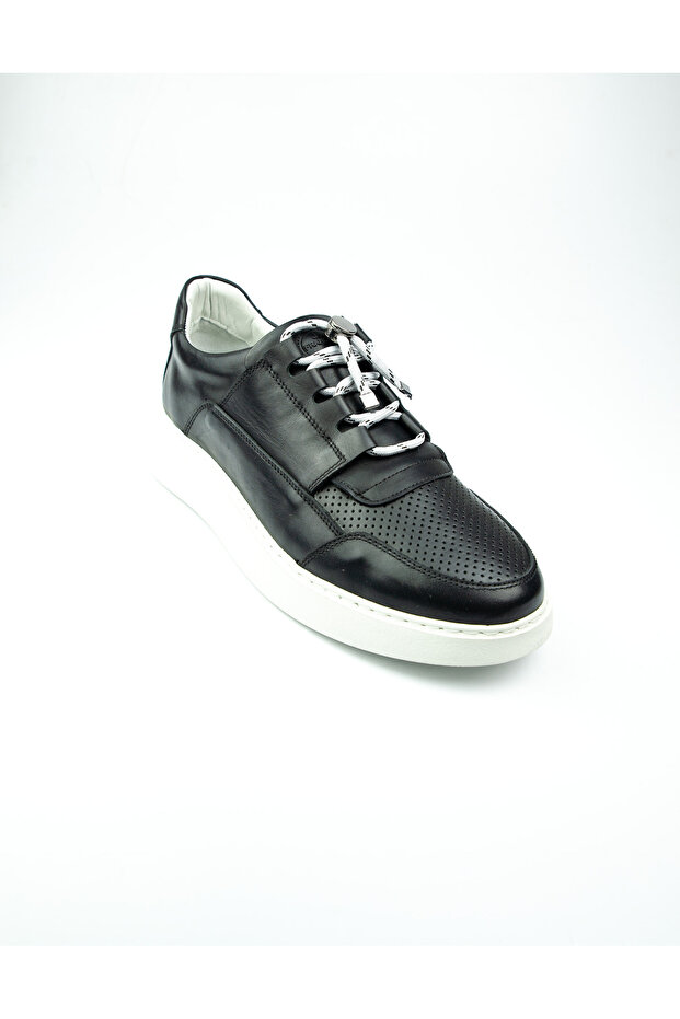 1861 Black Leather Casual Men's Shoes
