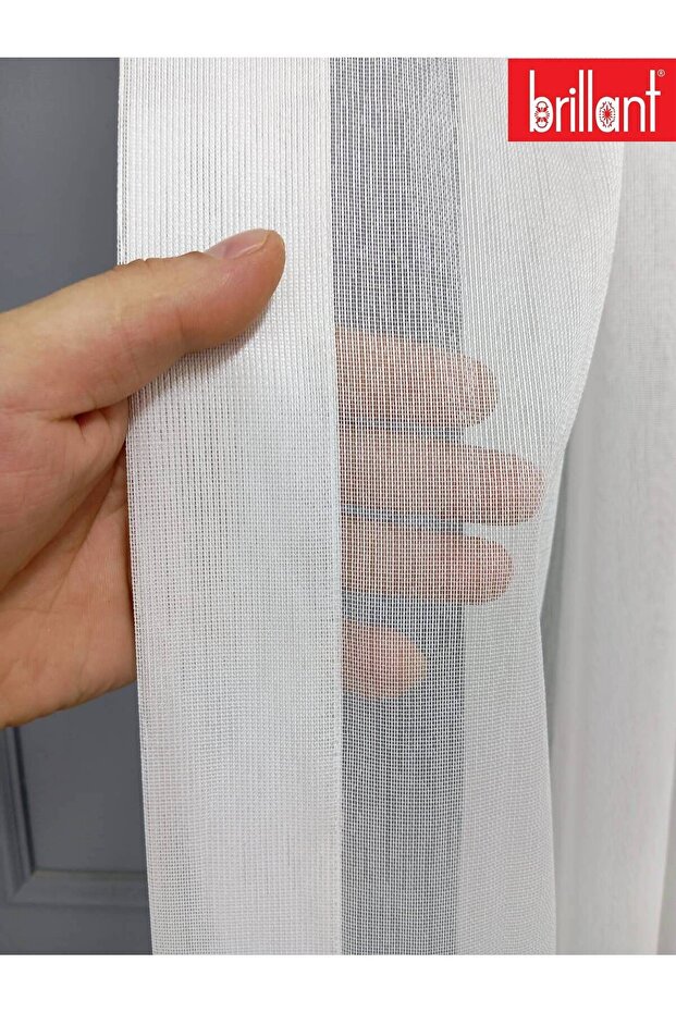 Farbateks Dikim Brillant Elegant Draped Simple Plain Design Model Land 1/2 Layer Pleated Tulle Curtain