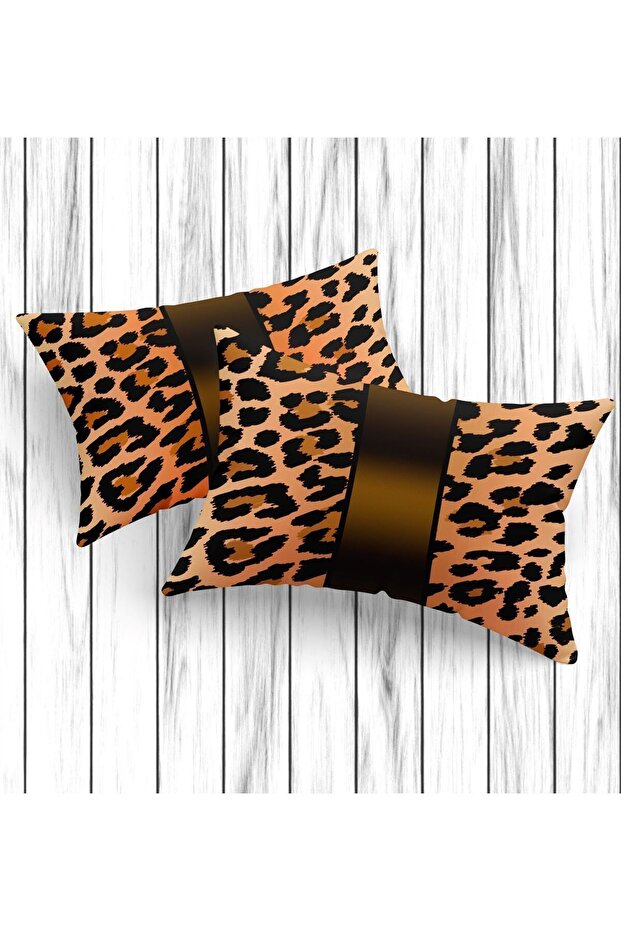 Leopard, 35x55 Cm Digital Printed 2-Piece Velvet Fabric Throw Pillow Cover - Double Sided Print