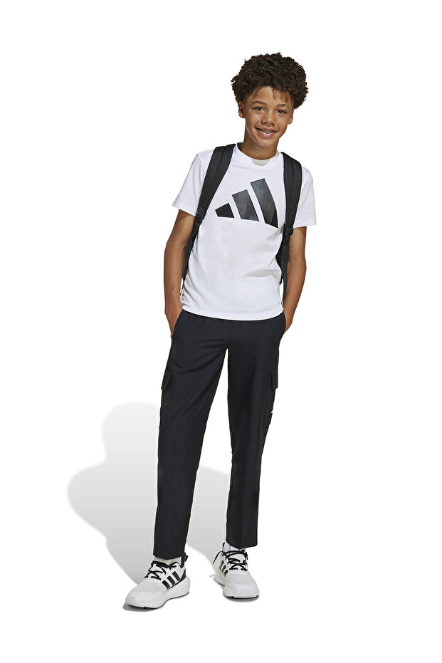 White - Black Boys' Printed T-Shirt Jc9659-J Bl Tee 160
