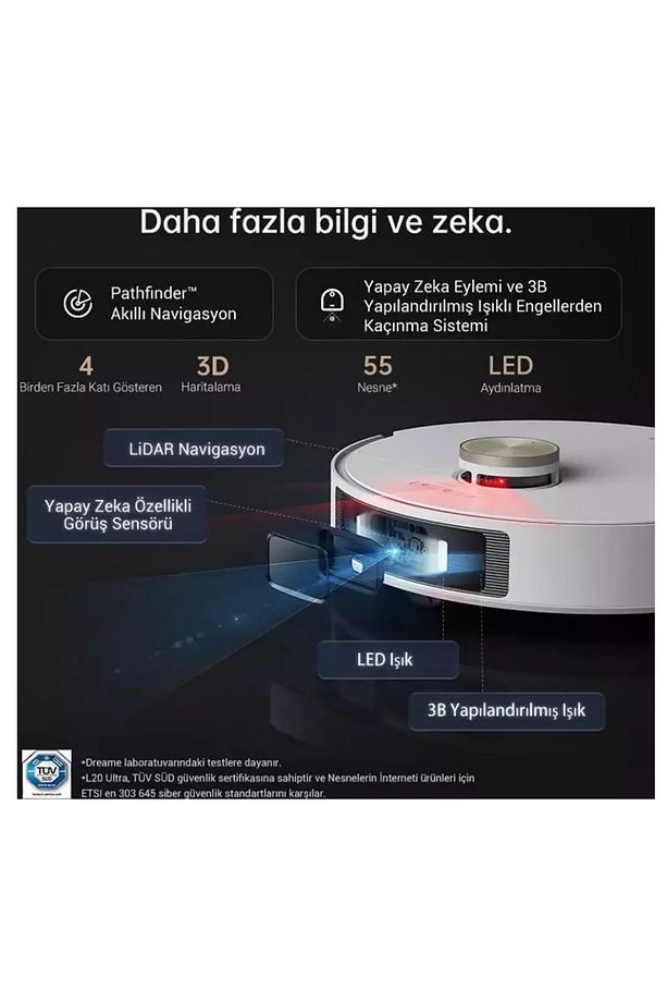 Ultra 7000Pa Uyumlu  Emiş Complete, Otomatik Paspas  Yıkama ve Kurutma,  Robot Süpürge - 3
