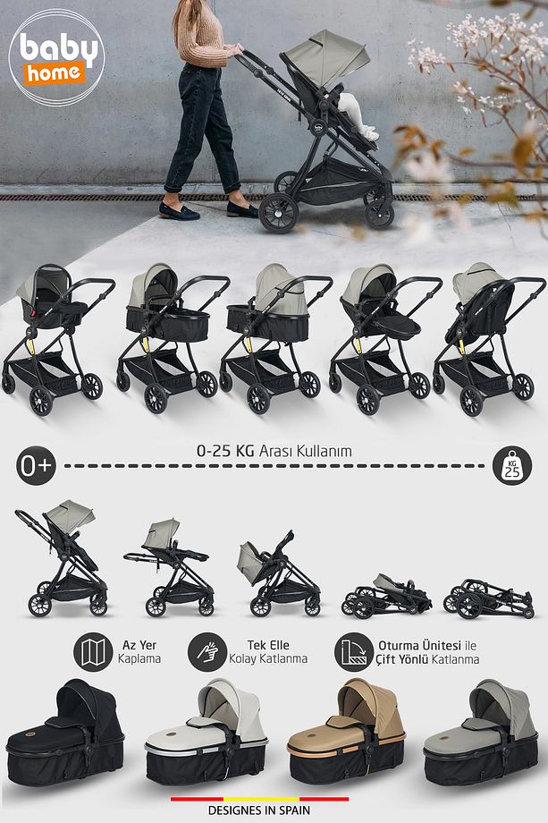 1010 Qool Travel Sistem Bebek Arabası Seyahat Sistem Puset - 9