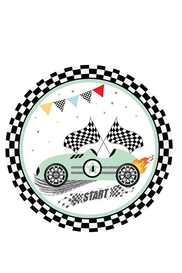 Yarış Arabaları Temalı Karton Tabak 23 cm 8 Adet - 5