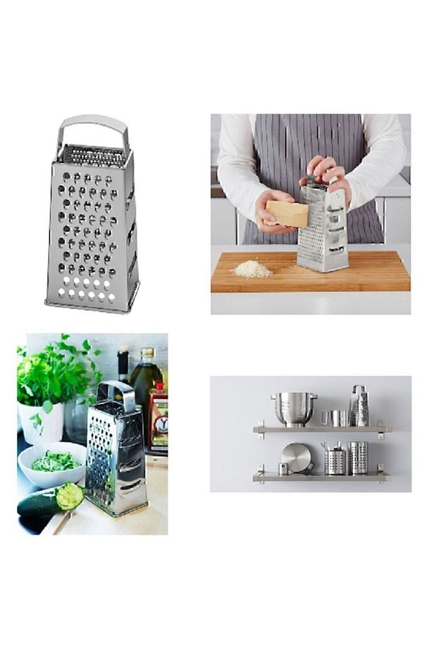 4 Lü Set, Idealısk Rende 2'li Çırpıcı Seti Frk Koncıs Çelik Sarımsak Ezici Un Eleği - 3