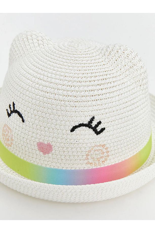 LCW ACCESSORIES Bej Kız Çocuk Hasır Şapka - 3