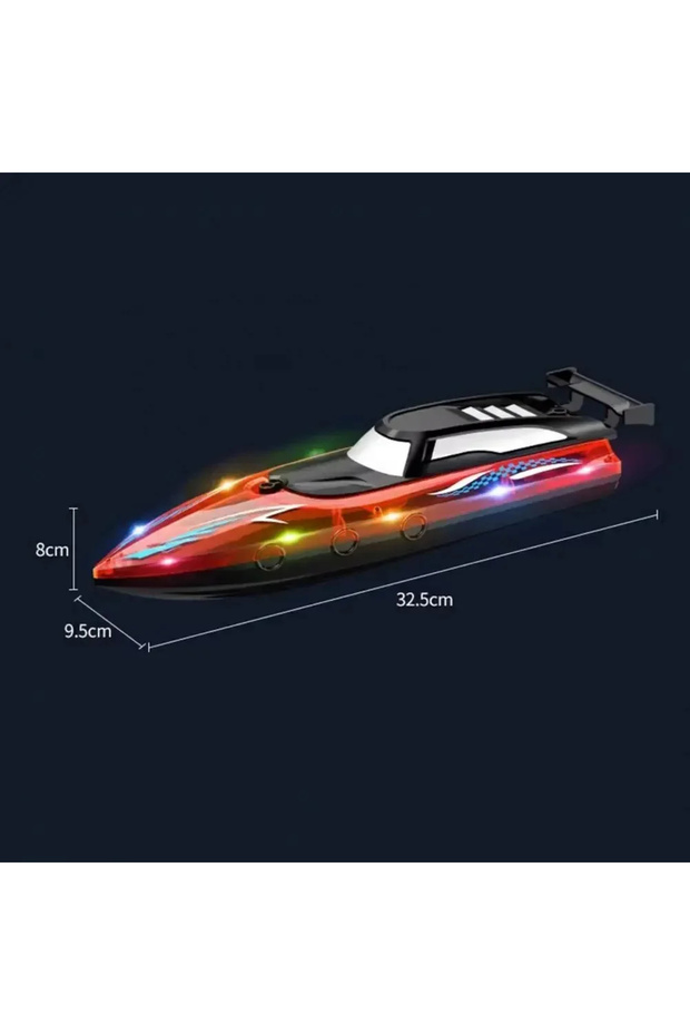 Renkli Led Işıklı Açık Hava Elektrikli Usb Şarjlı Uzaktan Kumandalı Oyuncak RC Tekne - 6