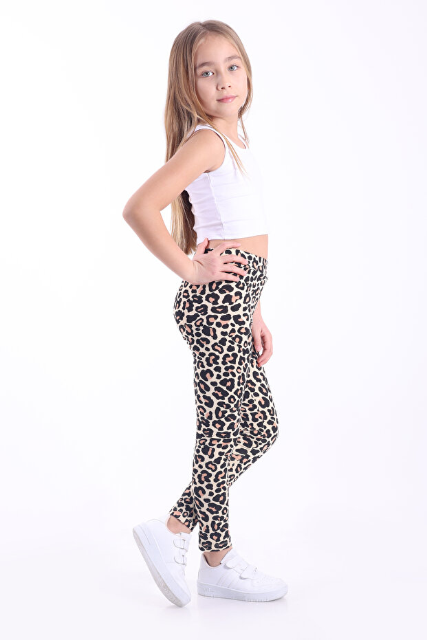 ليوبارد منقوشة طماق الأطفال - 2