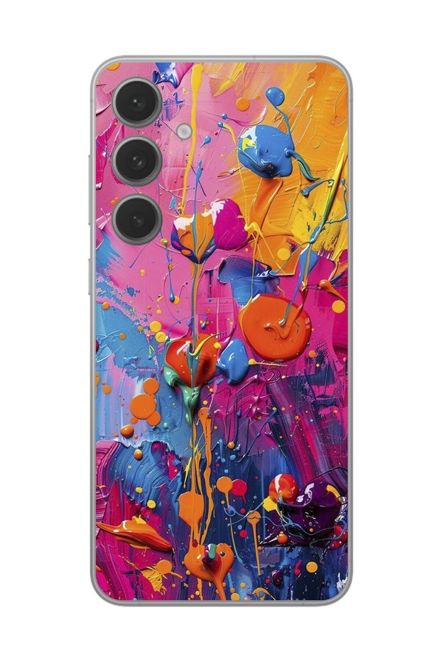 Samsung Galaxy S24 Compatible Transparent Case with Graffiti 3 Design