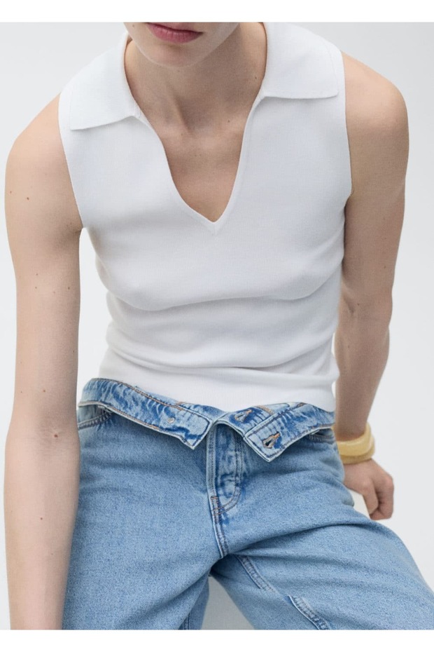 Polo yaka triko bluz - 6