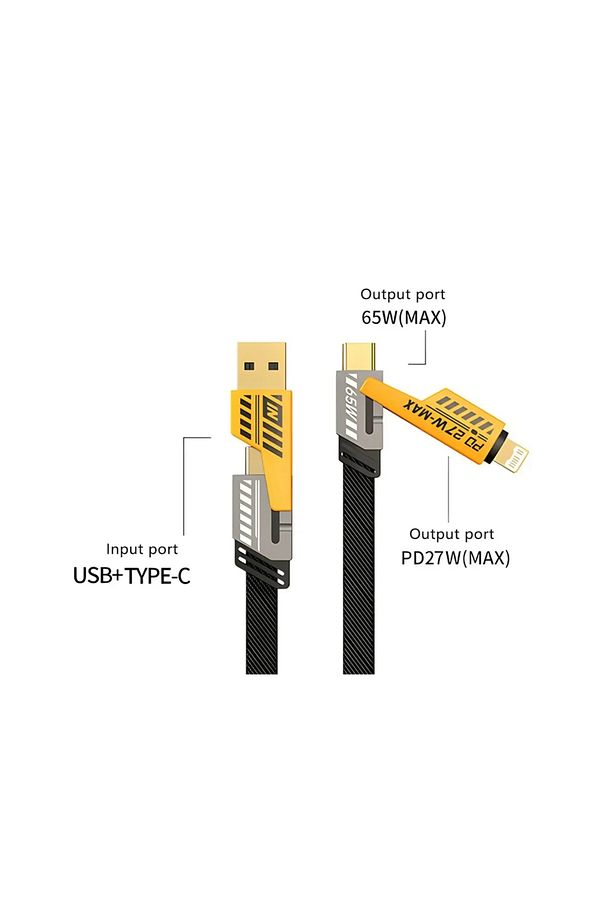 65w 4 In 1 Hızlı Şarj Naylon Örgülü Pd Hızlı Şarj Kablosu Iphone Android Uyumlu Kablo - 6