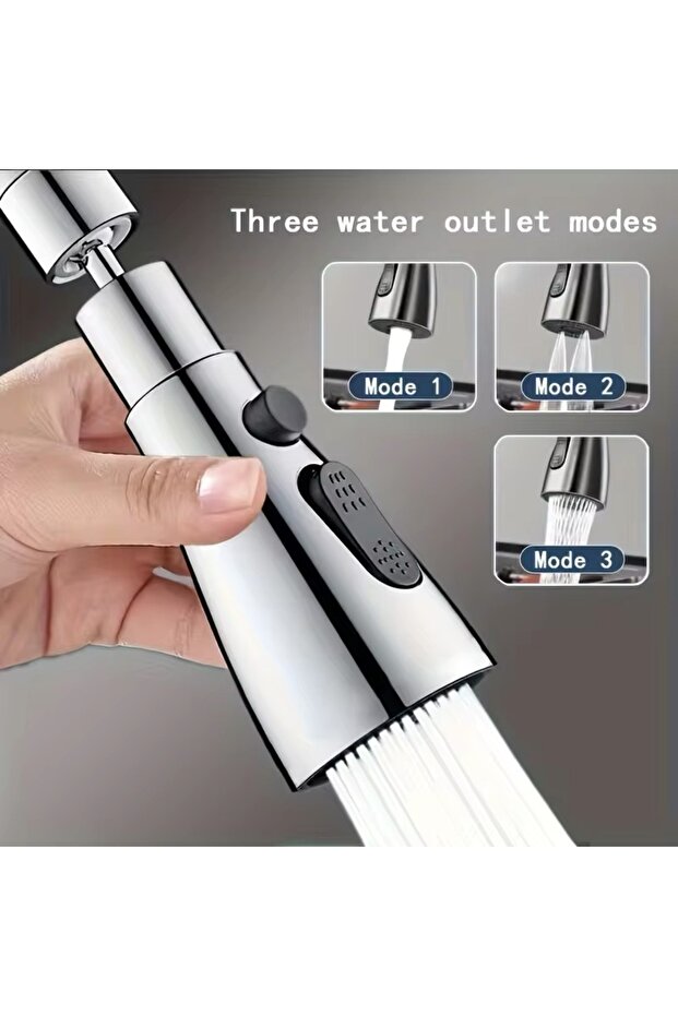 Chrome 3 function saving 360 degree swivel faucet sink head kitchen faucet faucet head