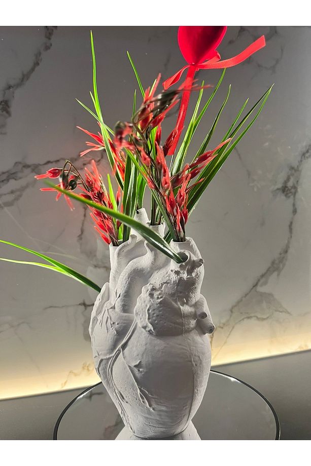 Anatomik Kalp Vazo 20 CM (BOYANABİLİR VE ÇİÇEKLER SETE DAHİL DEĞİLDİR) - 5