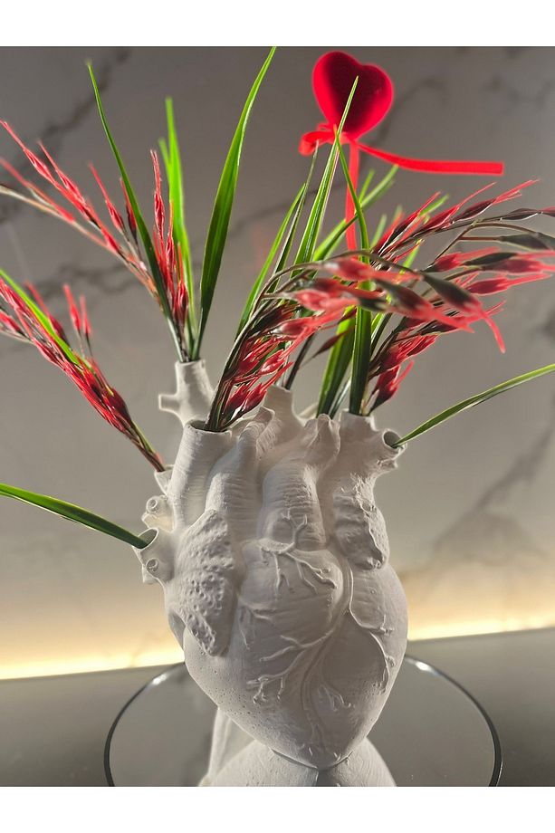 Anatomik Kalp Vazo 20 CM (BOYANABİLİR VE ÇİÇEKLER SETE DAHİL DEĞİLDİR) - 4