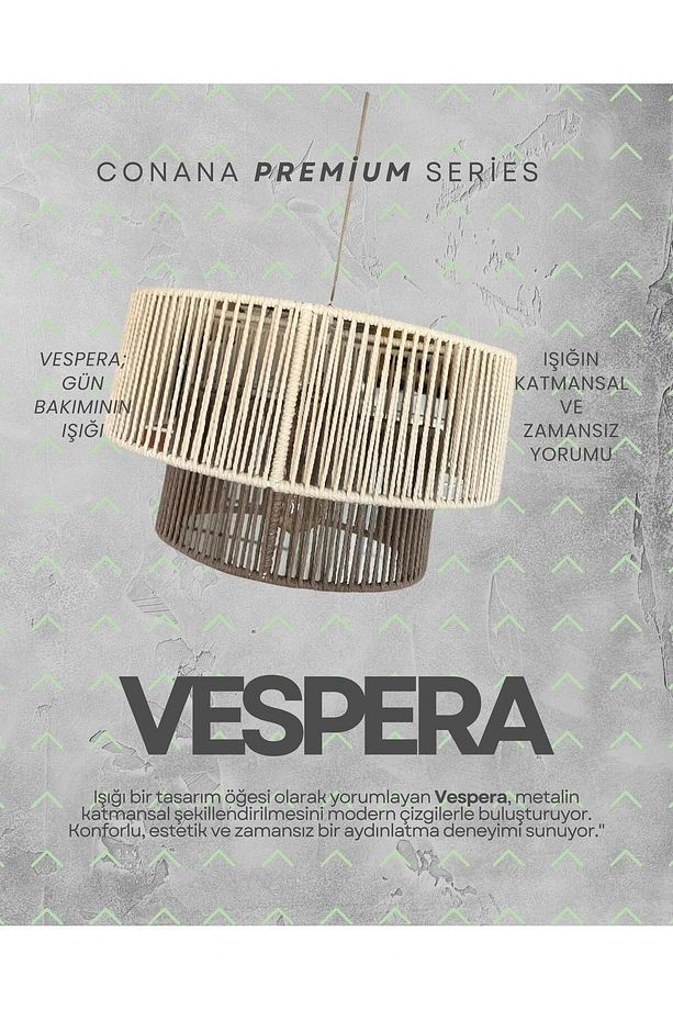 Vespera Sarkıt Avize - Makrome Ip, Metal Iskelet - 1