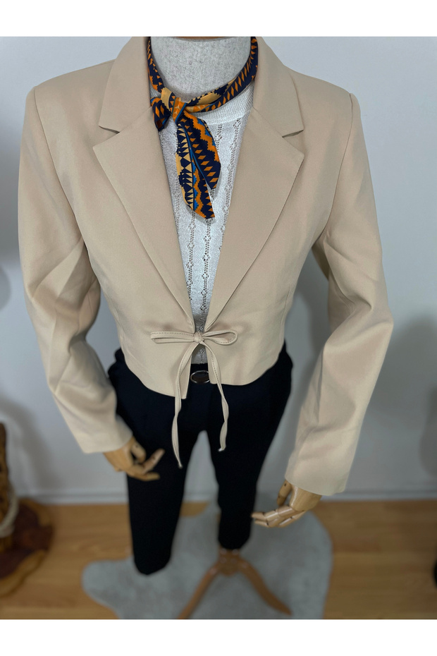 BAĞLAMALI CROP CEKET - 4