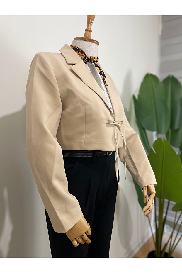 BAĞLAMALI CROP CEKET - 3