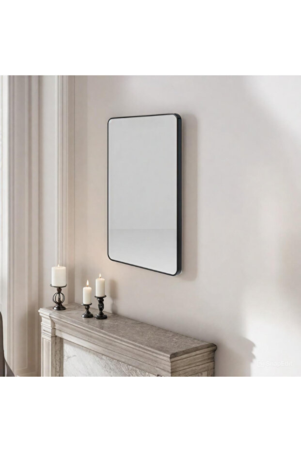 مرآة حائط - لون أسود - 1
