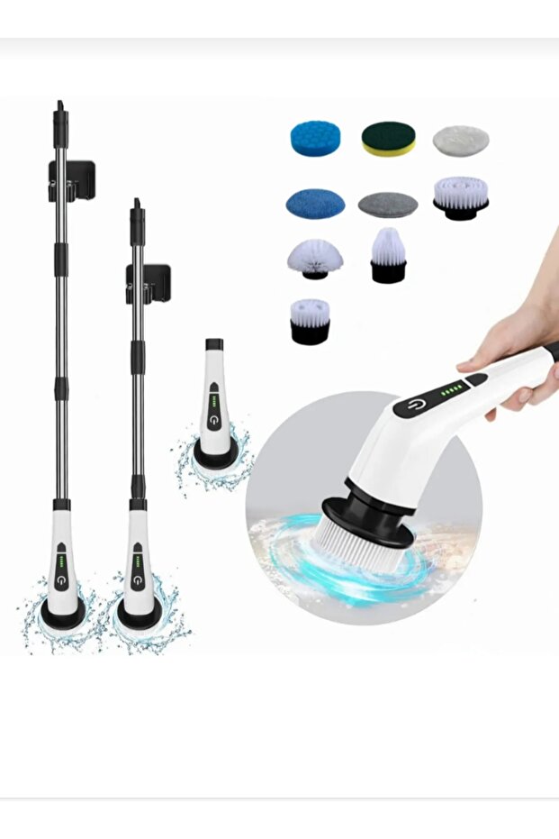 Electric Cleaning Brush with 9Pcs Different Head- for Many Cleaning Duties in Kitchen, Bathrooms
