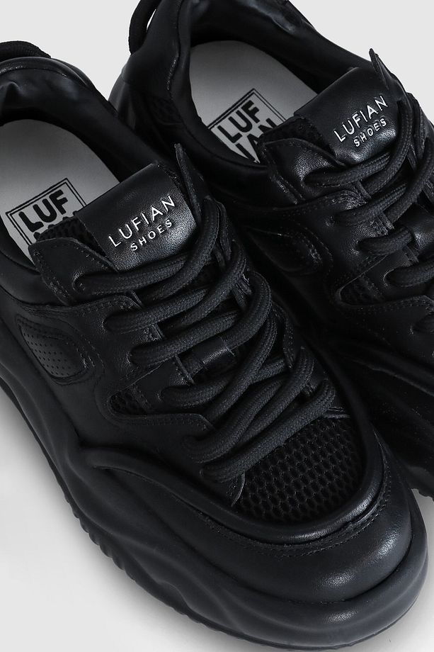 Comfort Yüksek Taban Siyah Sneaker - 1