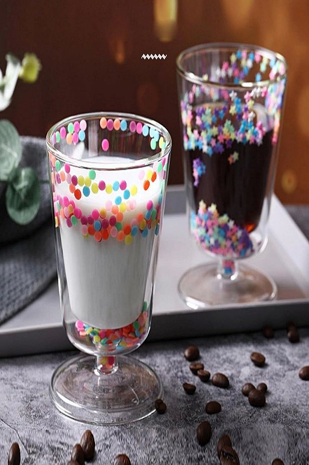 Çift Cidarlı Yıldızlı Ayaklı Retro Stil Bardak Magnolya Sunum Kasesi ve Kahve Bardağı 350 ml Seti - 2
