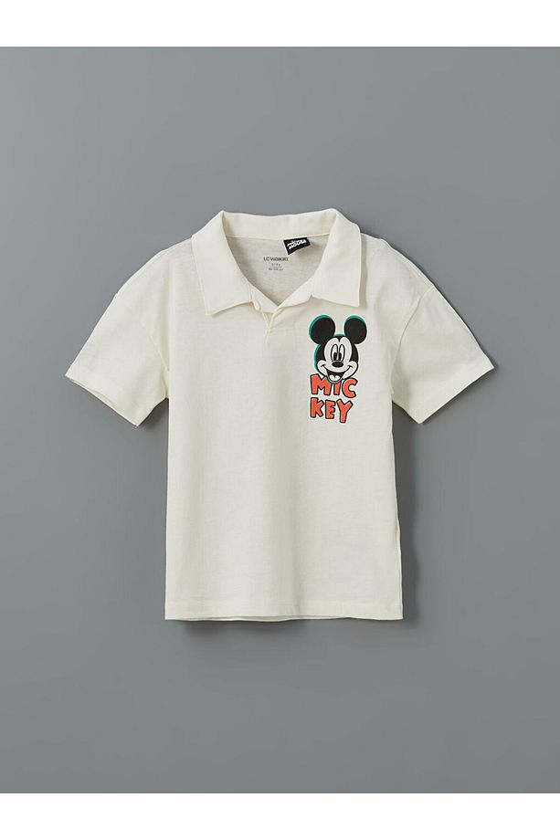 LCW Kids Bej Mickey Mouse Baskılı Erkek Çocuk Tişört ve Pantolon 2'li - 4