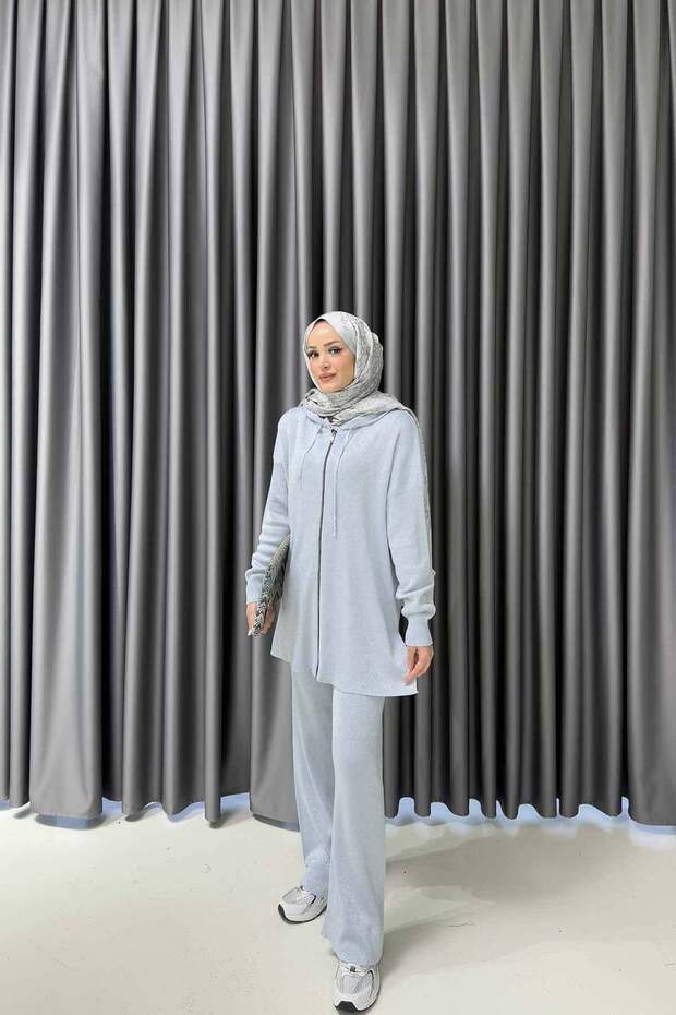 Bebe Blue Glitter Mercerized Knitwear Set 32-7010