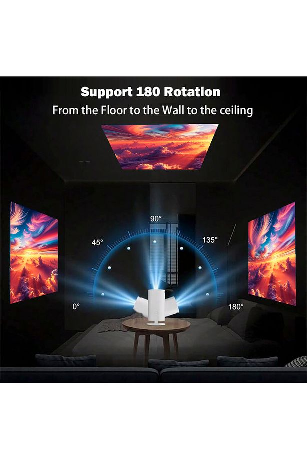 Taşınabilir İç Dış Mekan Sinema Projektörü 4k Ev Sineması Bluetooth Android WİFİ Akıllı Projeksiyon - 5