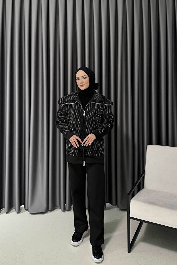 Melike Tatar Stone Scuba Set 3406 Black
